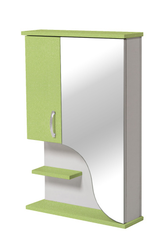 Шкаф зеркальный Лиана 600_Зеленый _металлик