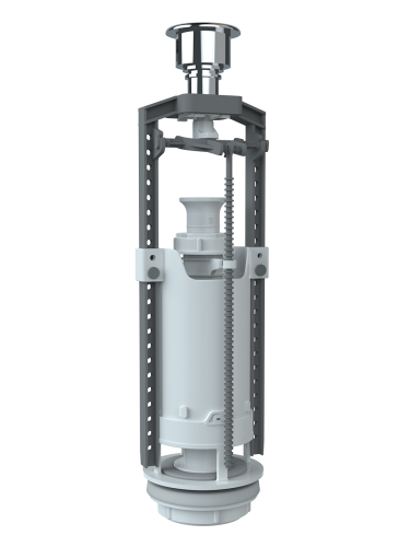 Клапан спускной кнопка хром серый