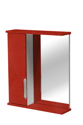 Шкаф зеркальный Панда 600 со светом (Люкс)_Красный