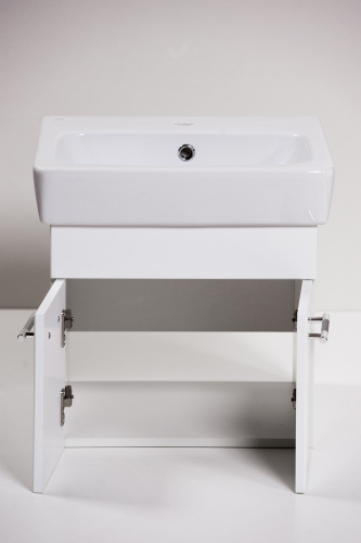 Тумба с раковиной Тигода 550 ПОДВЕСНАЯ две двери -Белый       (2)