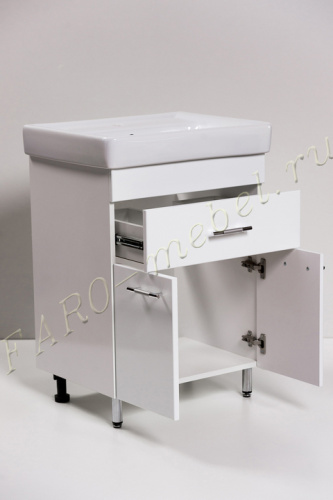 Тумба с раковиной  SANTEK Тигода 600 с 1 ящ.сверху+2двери (4)